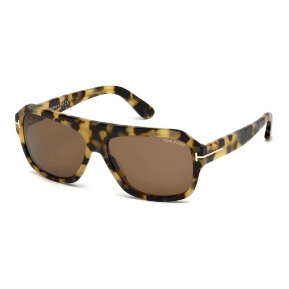 NEW TOM FORD SUNGLASSES HAVANA MEN AVIATOR EYEWEAR - Picture 1 of 3